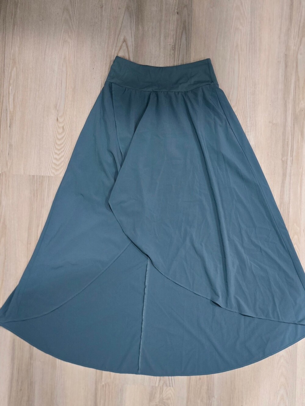Halara Breezeful High Waisted High Low Ruffle 2-in-1 Flowy Skirt Teal XS